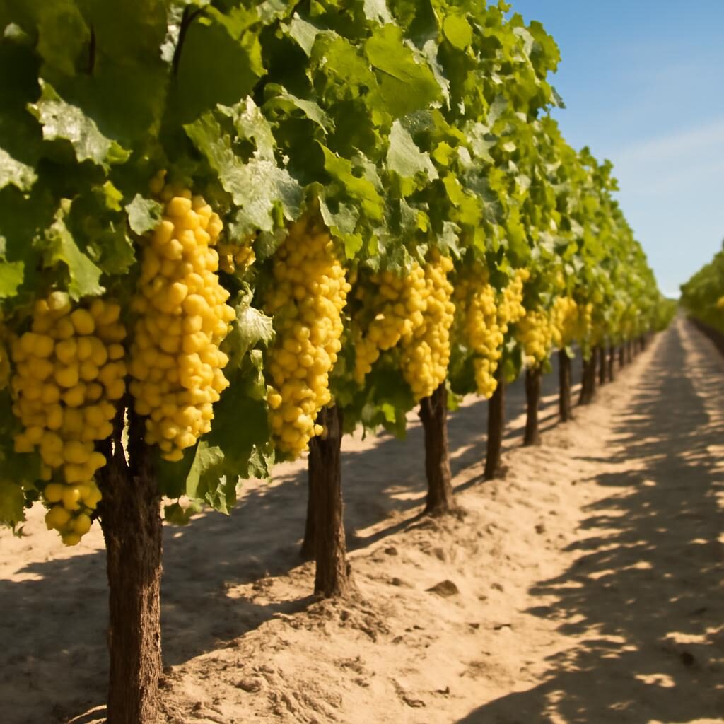 Rangs de Sauvignon Blanc sur terroir sableux du Val de Loire