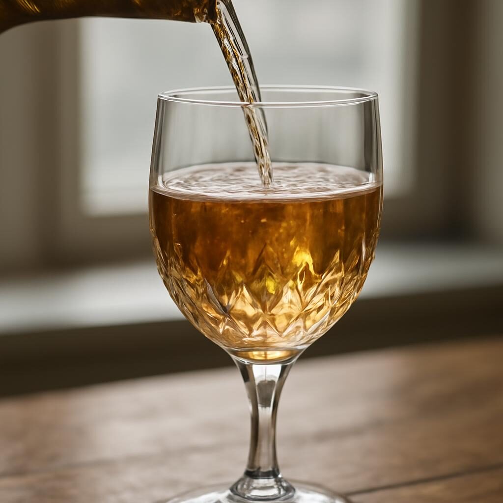 Vin de paille du Jura dore servi dans un verre
