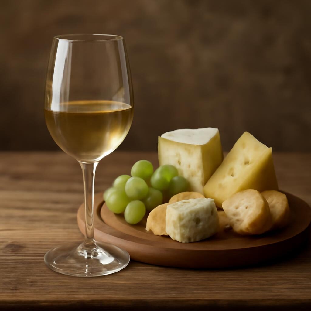 Verre Beaujolais Blanc fromage chèvre table