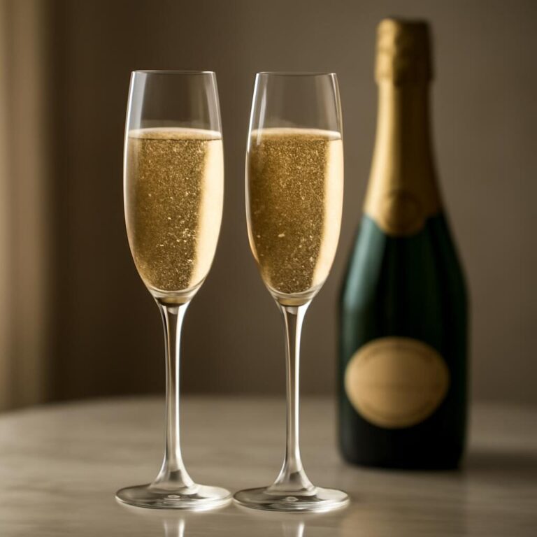 Champagne brut deux flûtes bulles dorées élégance
