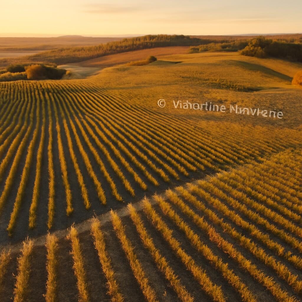 Vignoble de Lalande-de-Pomerol au coucher du soleil