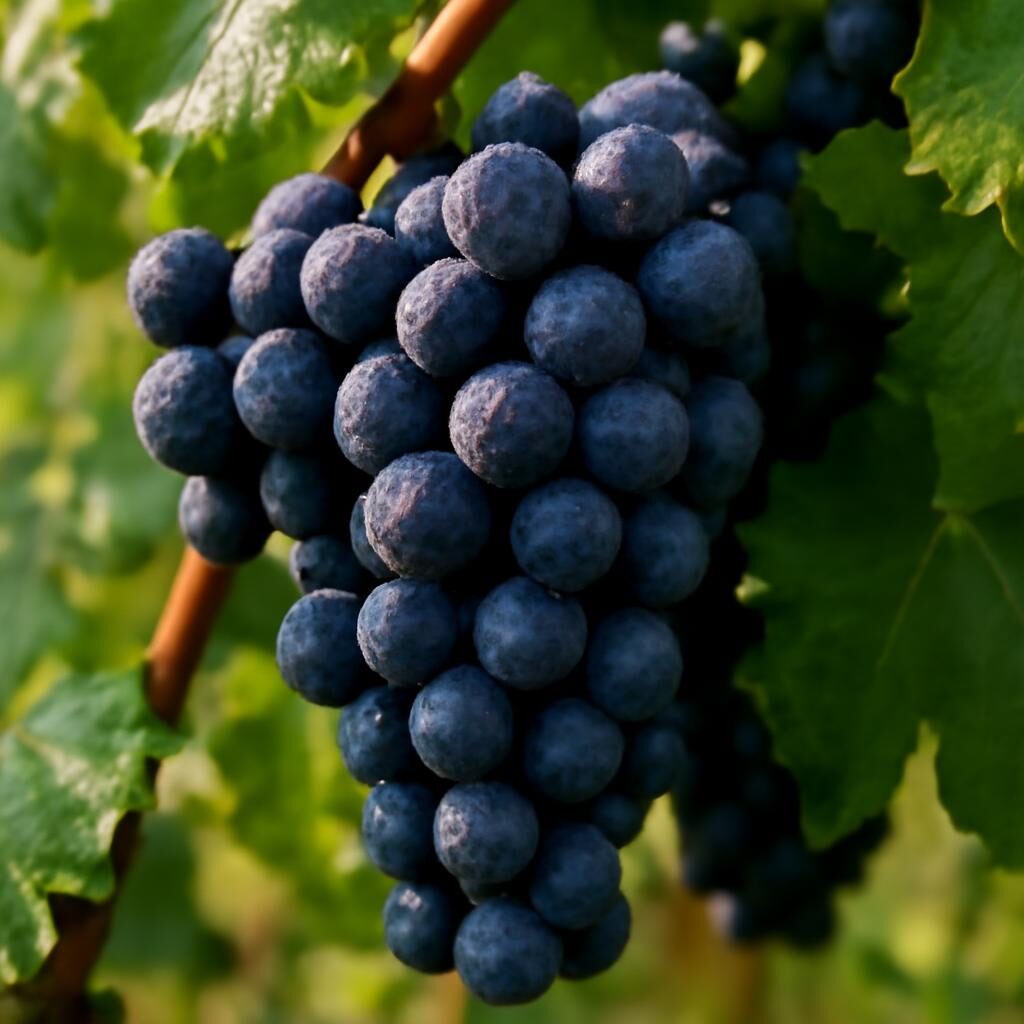 Grappes de Merlot mûres prêtes pour la vendange