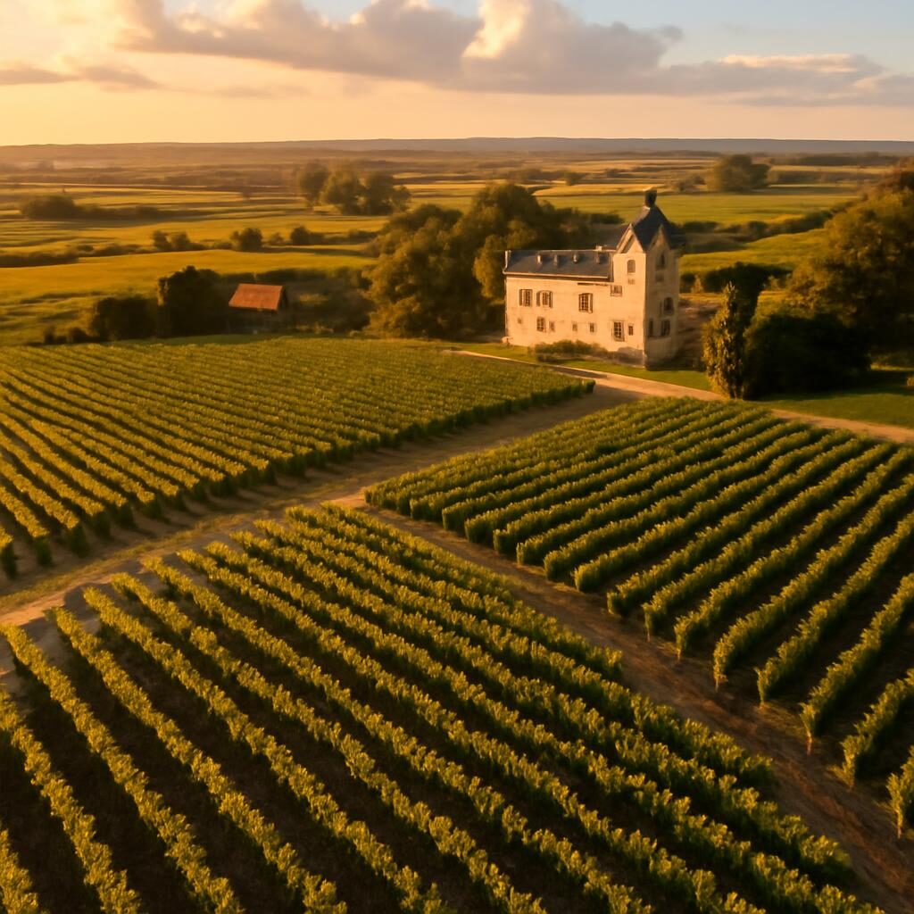 Pomerol vin vue aerienne vignoble rive droite Bordeaux