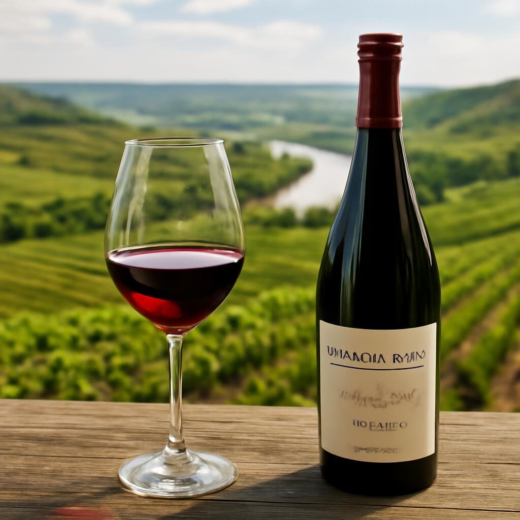 Verre de Sancerre rouge couleur rubis bouteille val de Loire