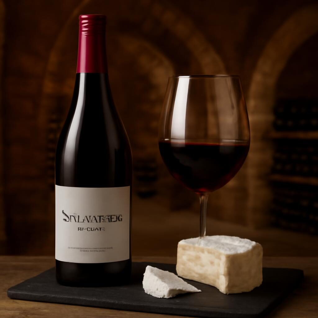 Sancerre rouge et fromage de chevre crottin sur ardoise cave ligérienne