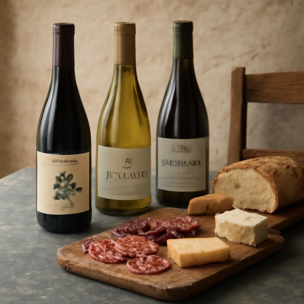 Bouteilles de vin nature français avec planche apéro