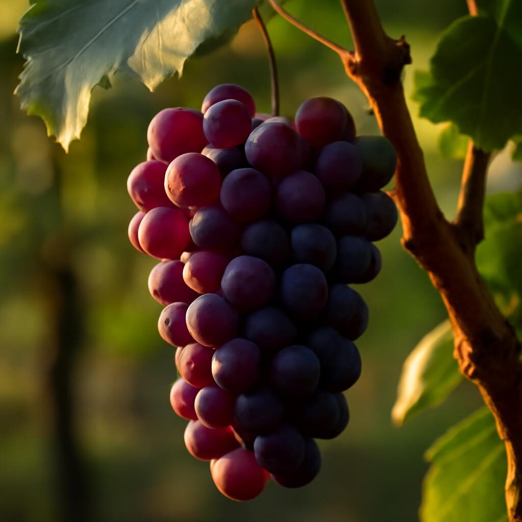 Grappes de Pinot Noir a Vosne-Romanee lumiere du matin