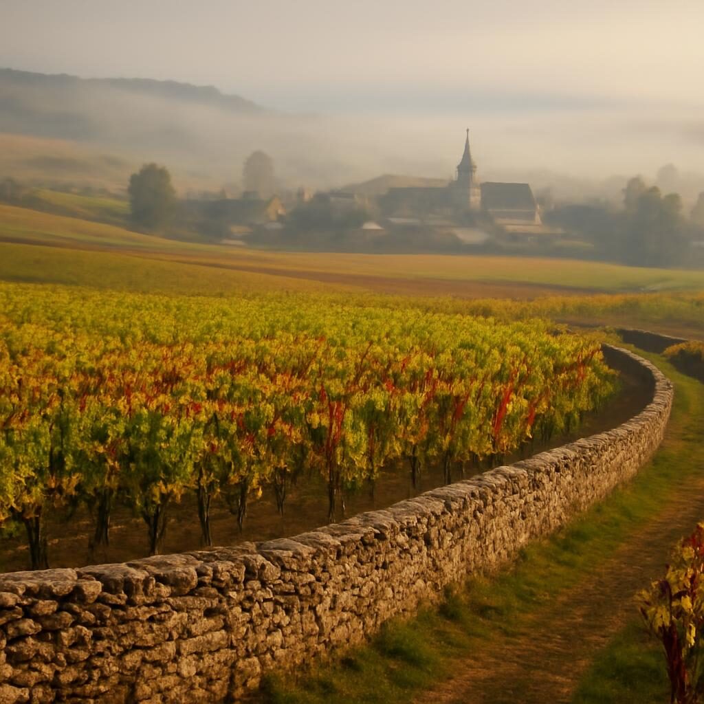 Gevrey-Chambertin vignobles Côte de Nuits matin