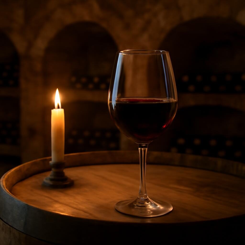 Verre de Gevrey-Chambertin rouge sur fût de chêne