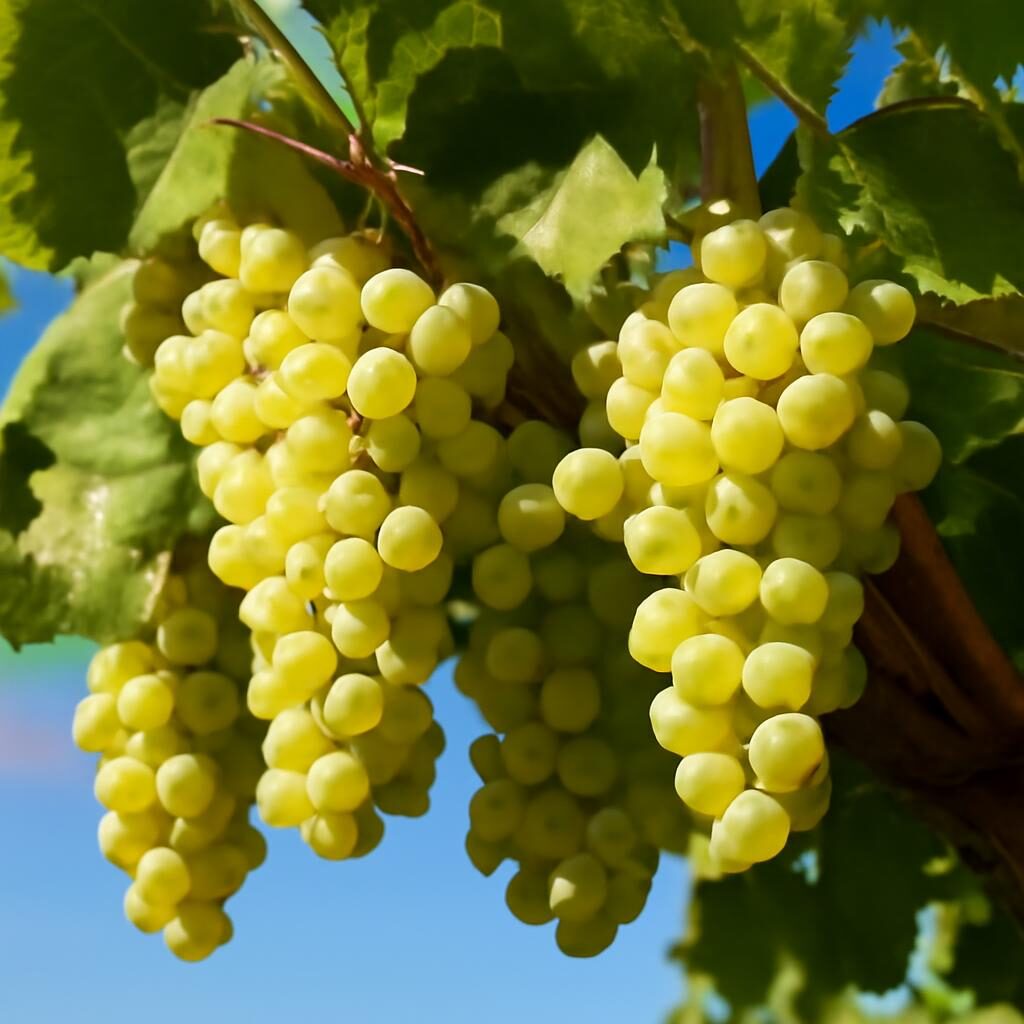 Grappes mûres de Vermentino blanc en plein soleil