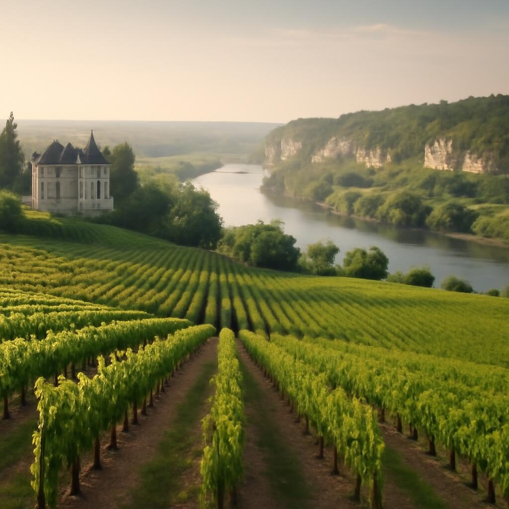Vin blanc de Loire vignobles le long de la riviere
